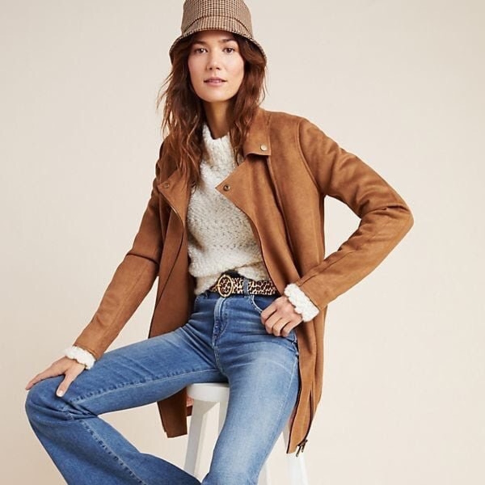 Anthropologie Ripley Sueded Moto Jacket Sm